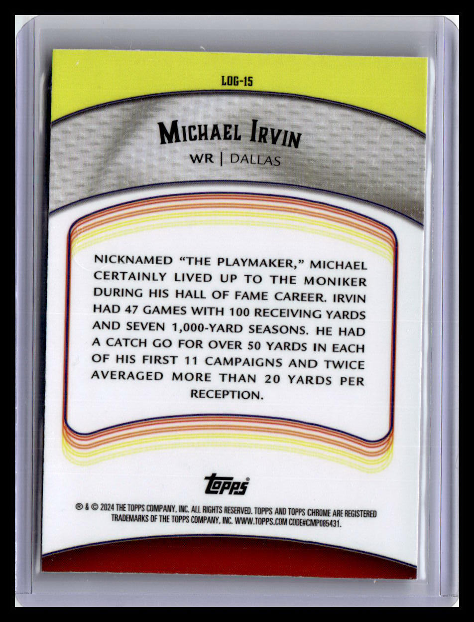 2024 Topps Chrome #LOG-15 Michael Irvin Legends of the Gridiron