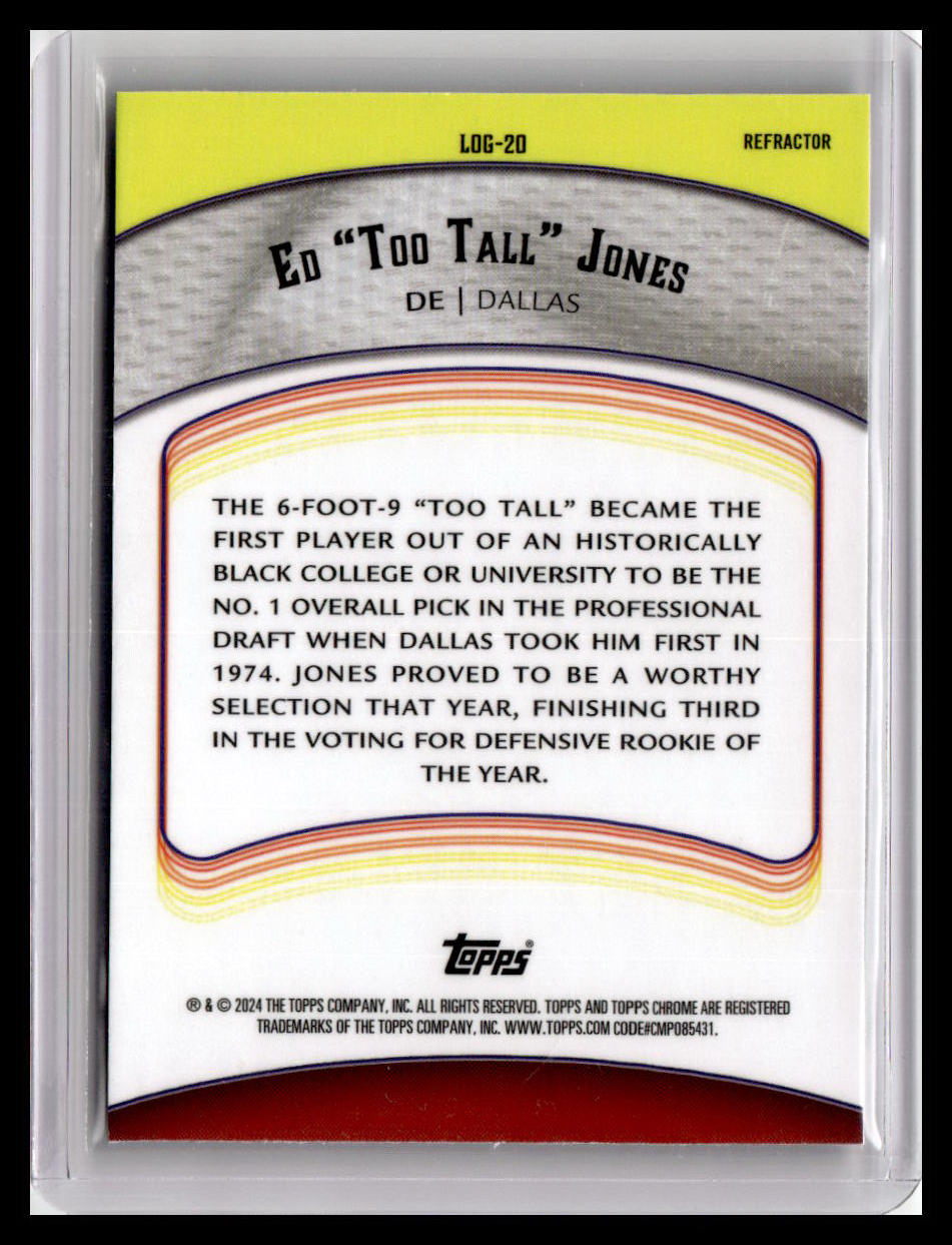 2024 Topps Chrome #LOG-20 Ed "Too Tall" Jones Legends of the Gridiron