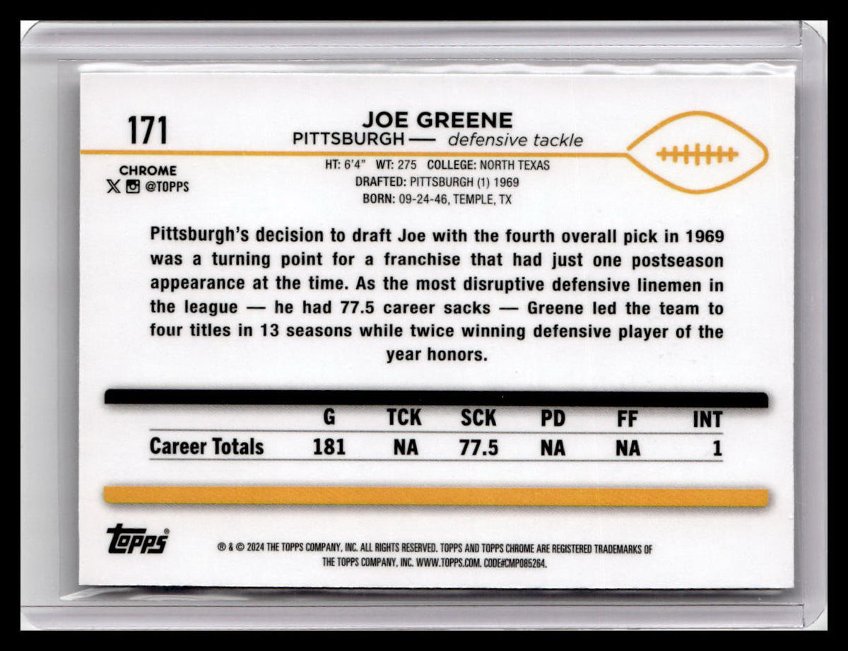 2024 Topps Chrome #171 Joe Greene X-Fractor