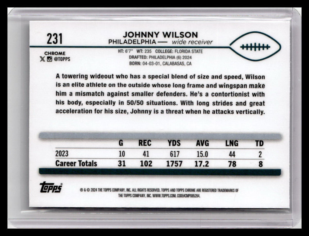 2024 Topps Chrome #231 Johnny Wilson X-Fractor