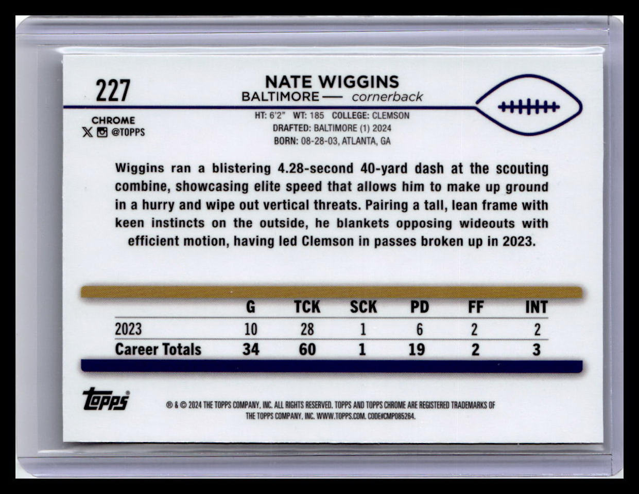 2024 Topps Chrome #227 Nate Wiggins X-Fractor