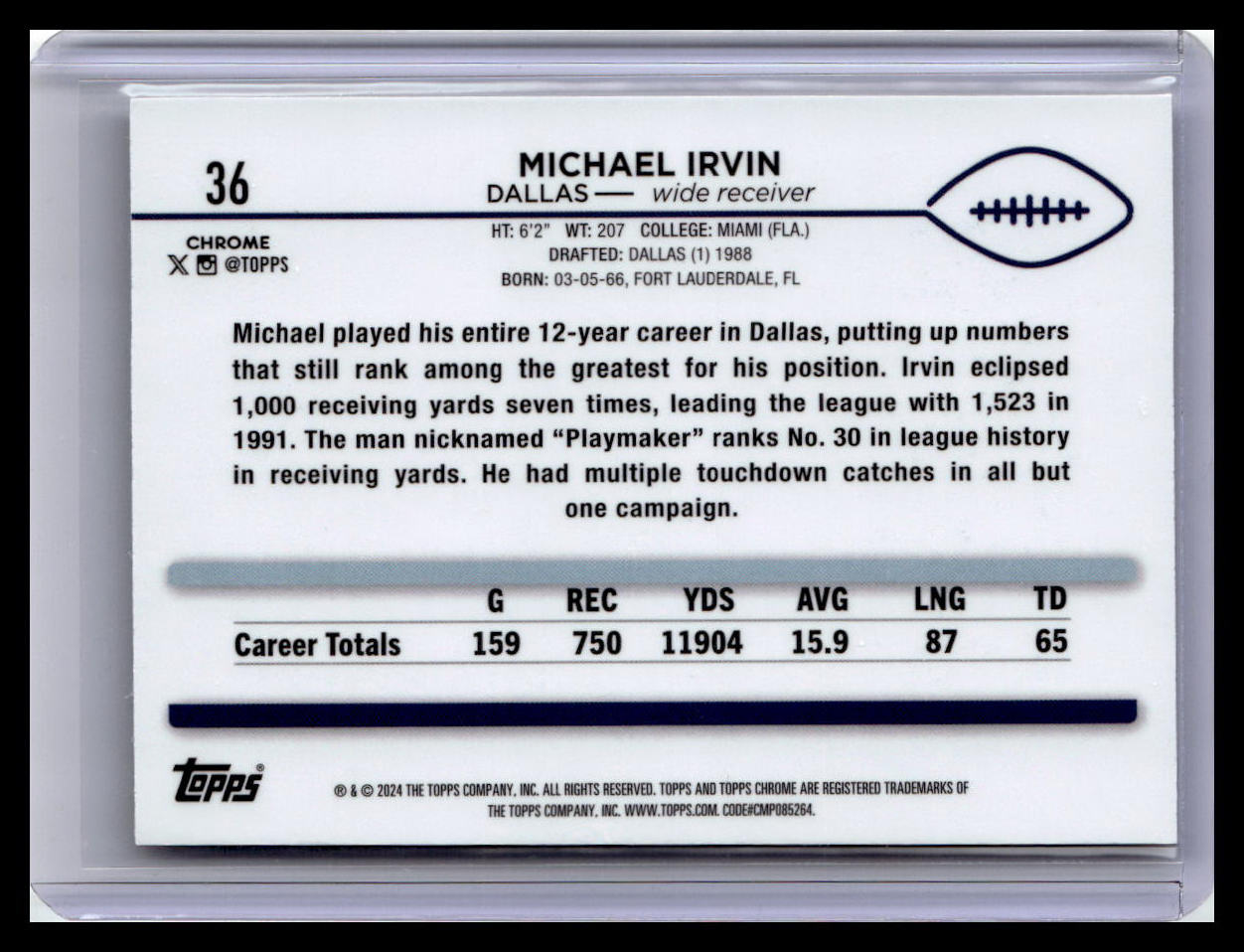 2024 Topps Chrome #36 Michael Irvin X-Fractor