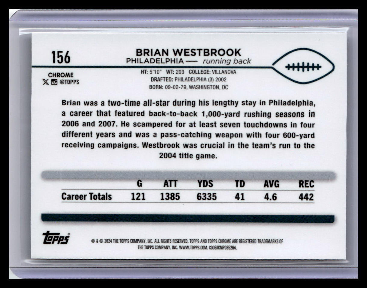 2024 Topps Chrome #156 Brian Westbrook X-Fractor