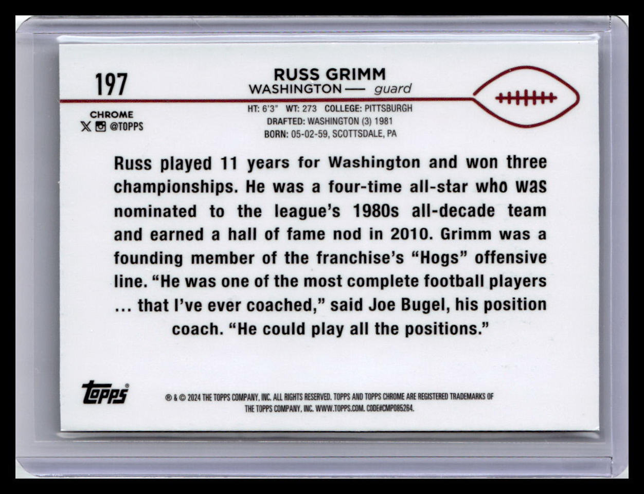 2024 Topps Chrome #197 Russ Grimm X-Fractor
