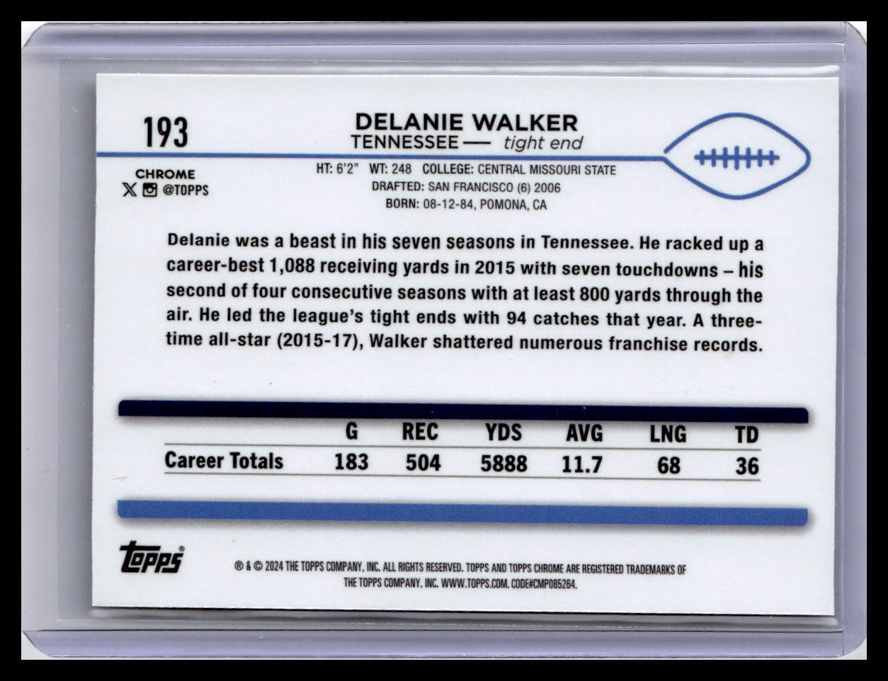 2024 Topps Chrome #193 Delanie Walker X-Fractor