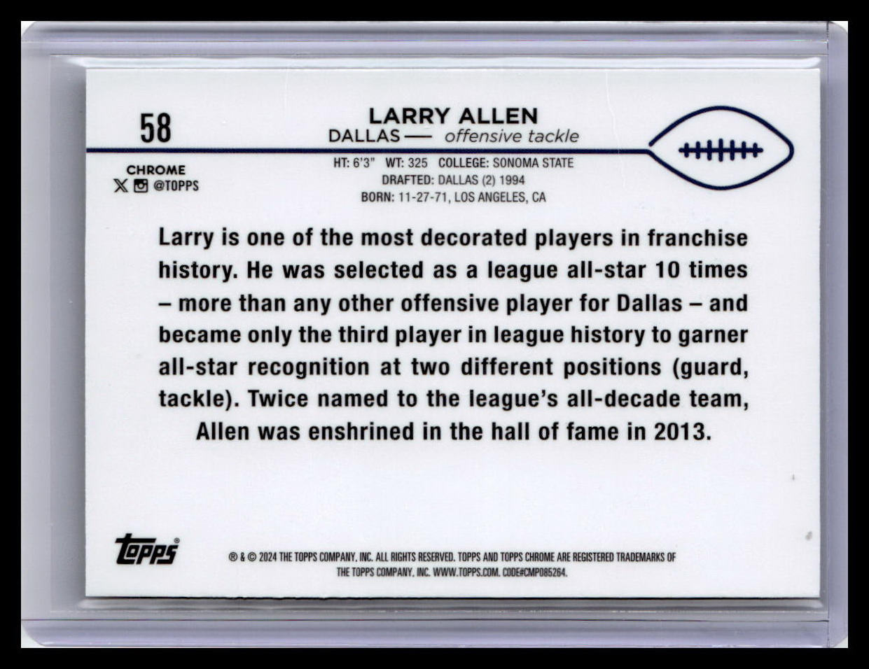 2024 Topps Chrome #58 Larry Allen X-Fractor