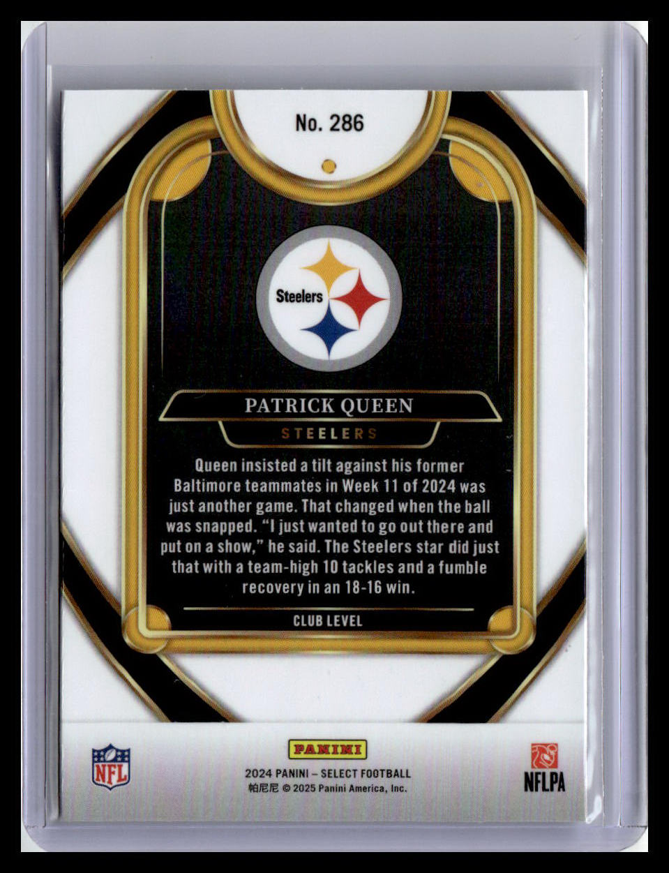 2024 Panini Select #286 Patrick Queen