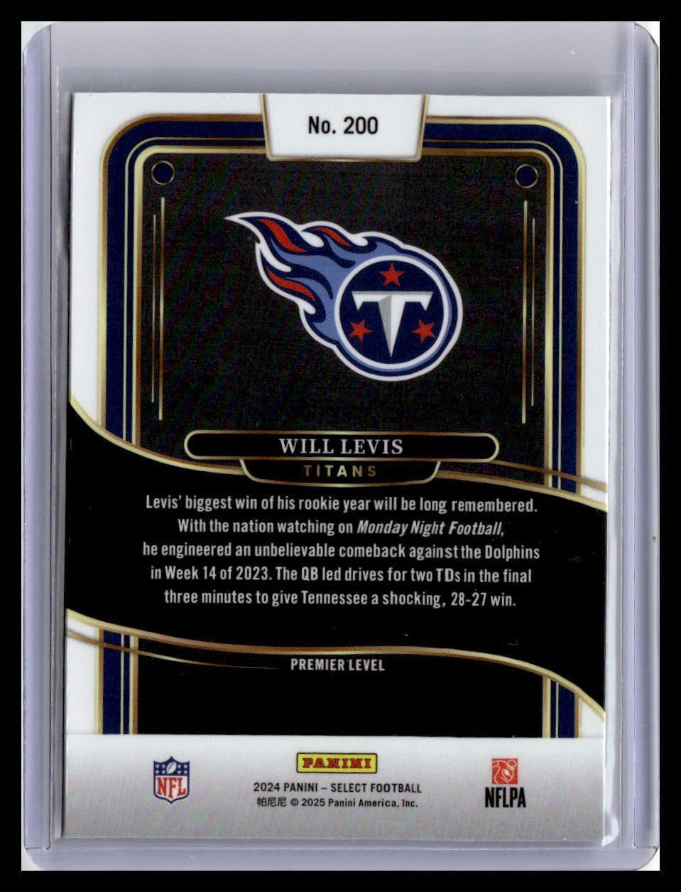 2024 Panini Select #200 Will Levis