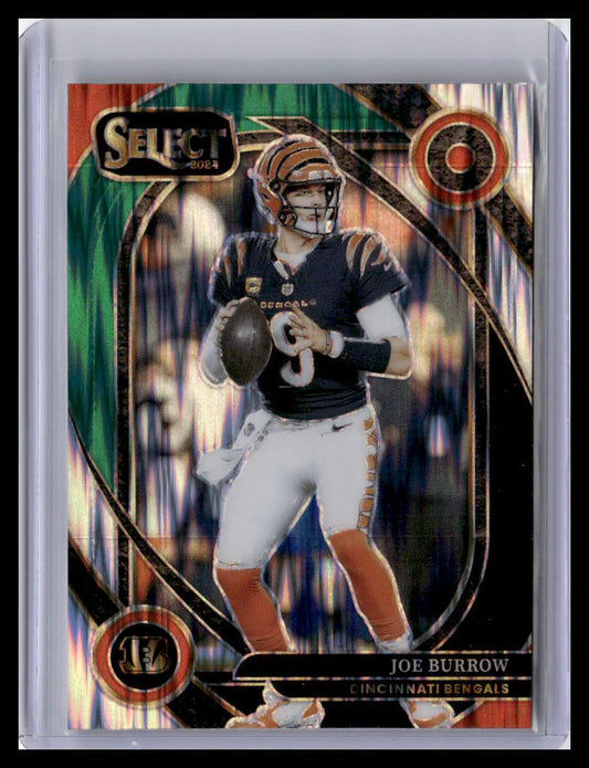 2024 Panini Select #230 Joe Burrow Black & Green Prizm Shock