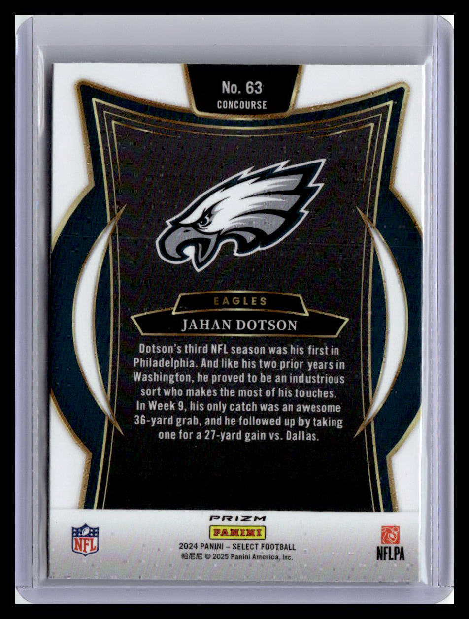 2024 Panini Select #63 Jahan Dotson Green & Yellow Prizm Shock