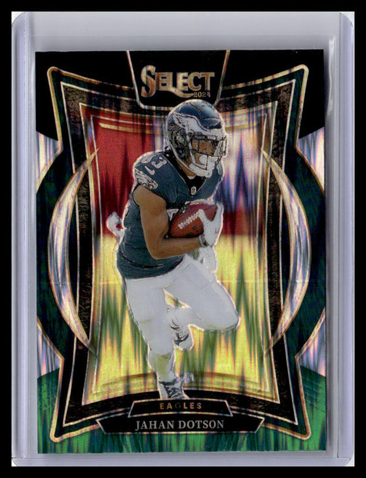 2024 Panini Select #63 Jahan Dotson Green & Yellow Prizm Shock