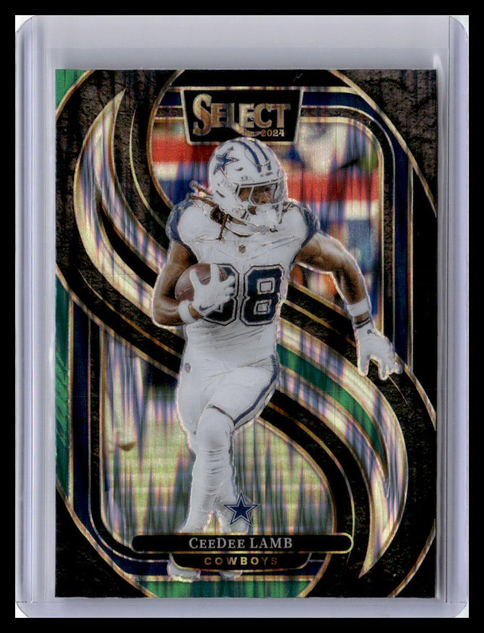 2024 Panini Select #135 CeeDee Lamb Black & Green Prizm Shock