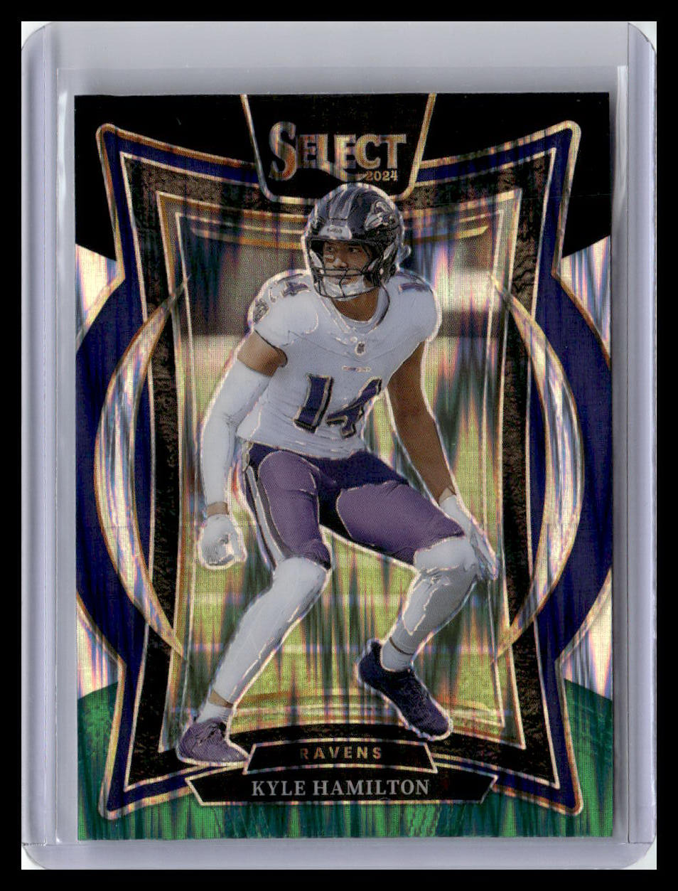 2024 Panini Select #78 Kyle Hamilton Black & Green Prizm Shock
