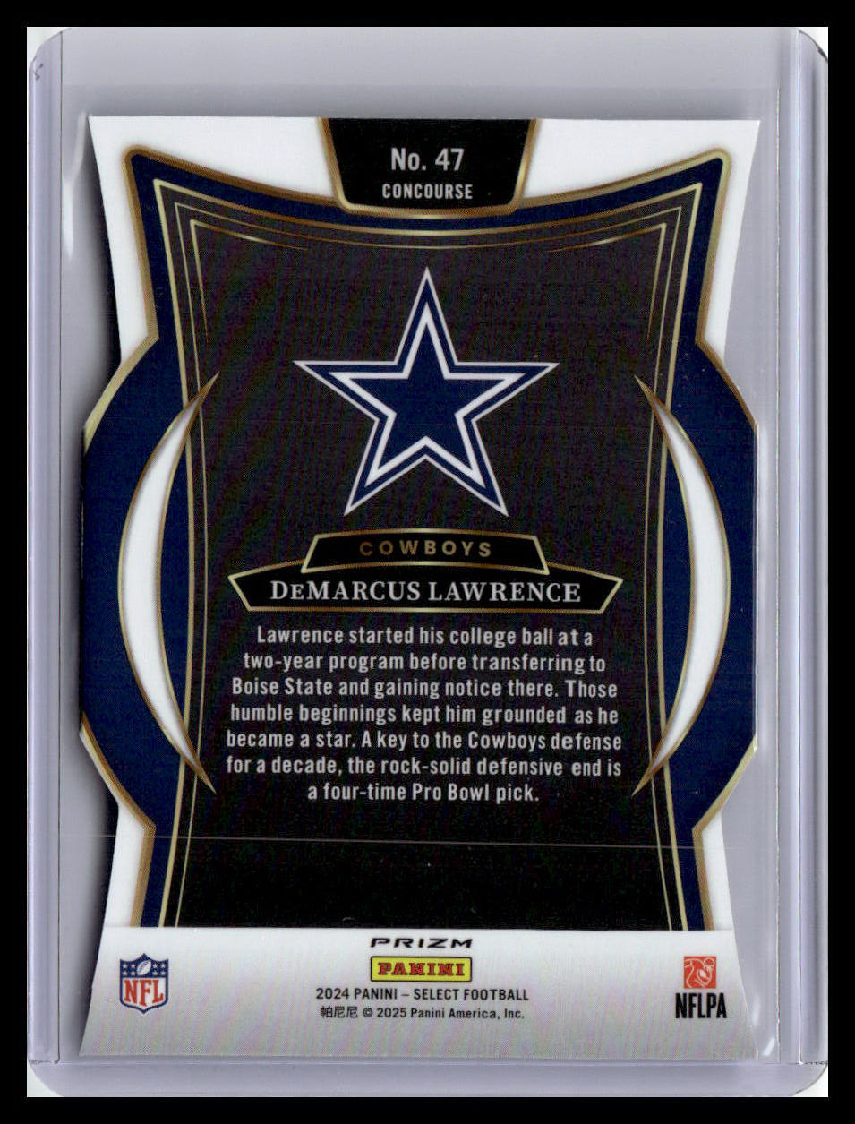 2024 Panini Select #47 DeMarcus Lawrence Silver Prizm Die Cut