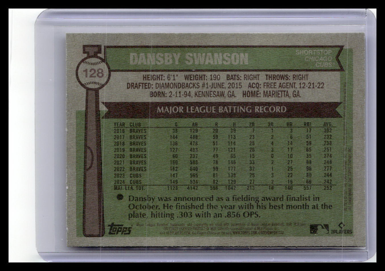 2025 Topps Heritage #128 Dansby Swanson