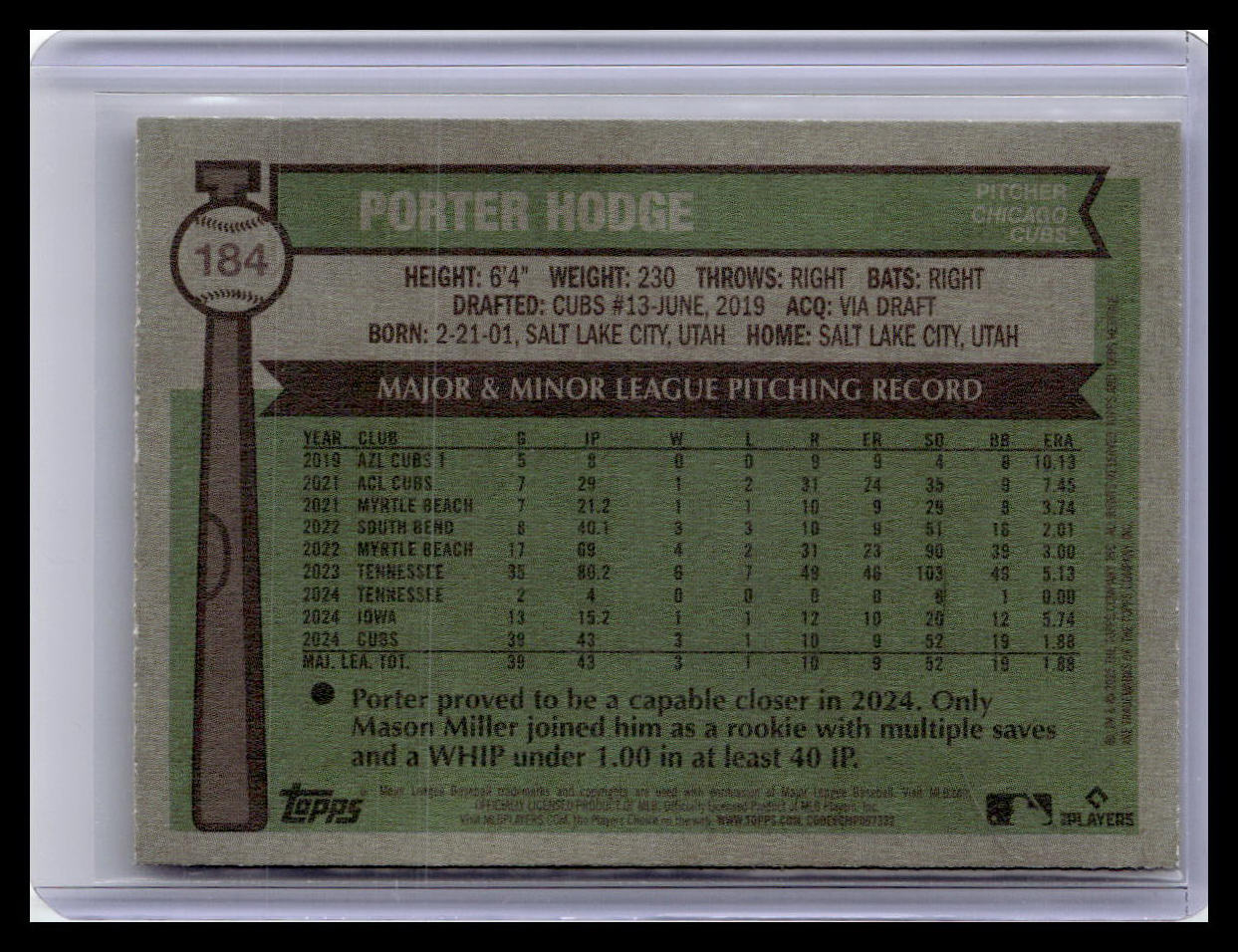2025 Topps Heritage #184 Porter Hodge