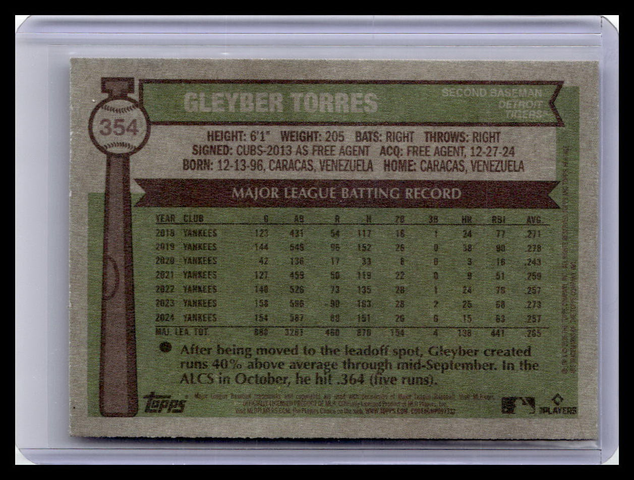 2025 Topps Heritage #354 Gleyber Torres