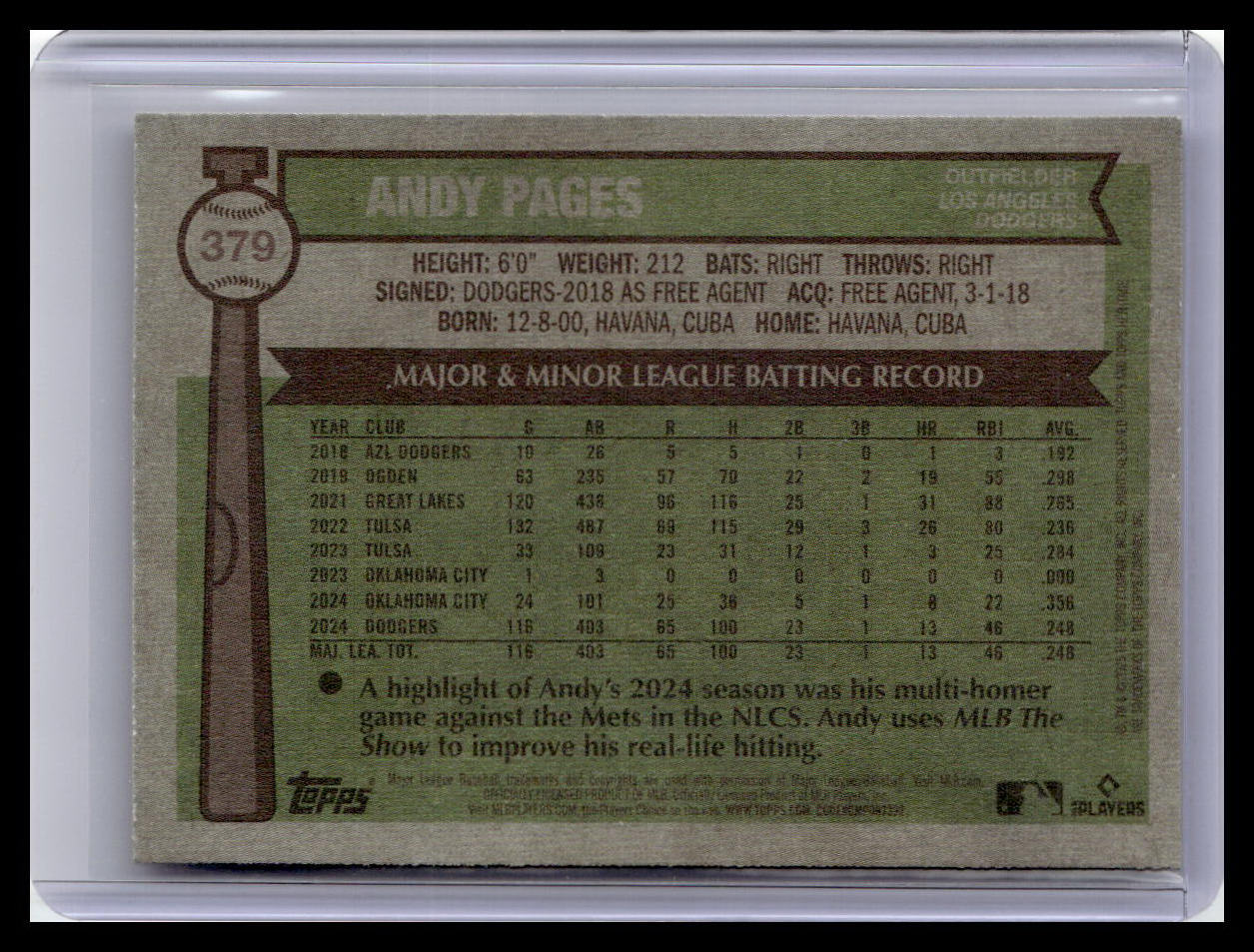 2025 Topps Heritage #379 Andy Pages