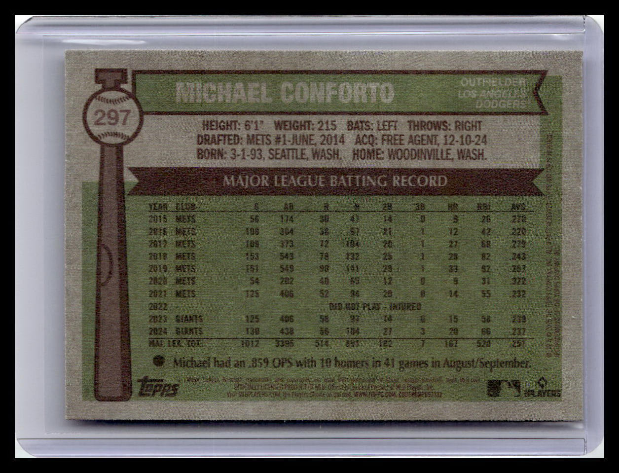 2025 Topps Heritage #297 Michael Conforto