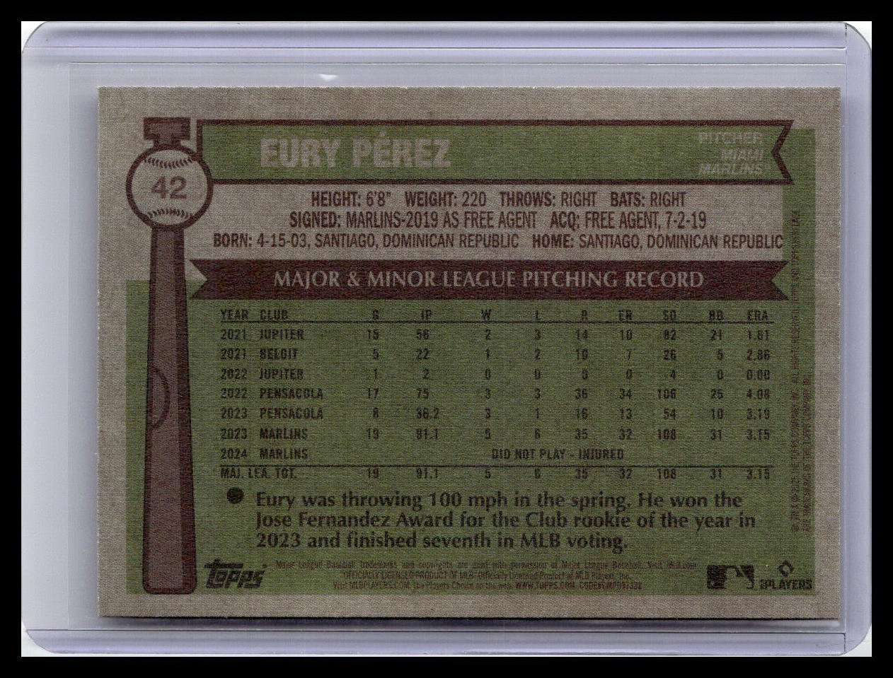 2025 Topps Heritage #42 Eury Pérez