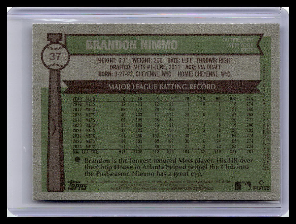 2025 Topps Heritage #37 Brandon Nimmo
