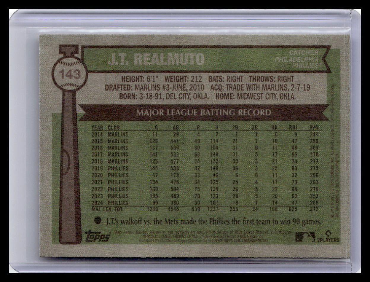 2025 Topps Heritage #143 J.T. Realmuto