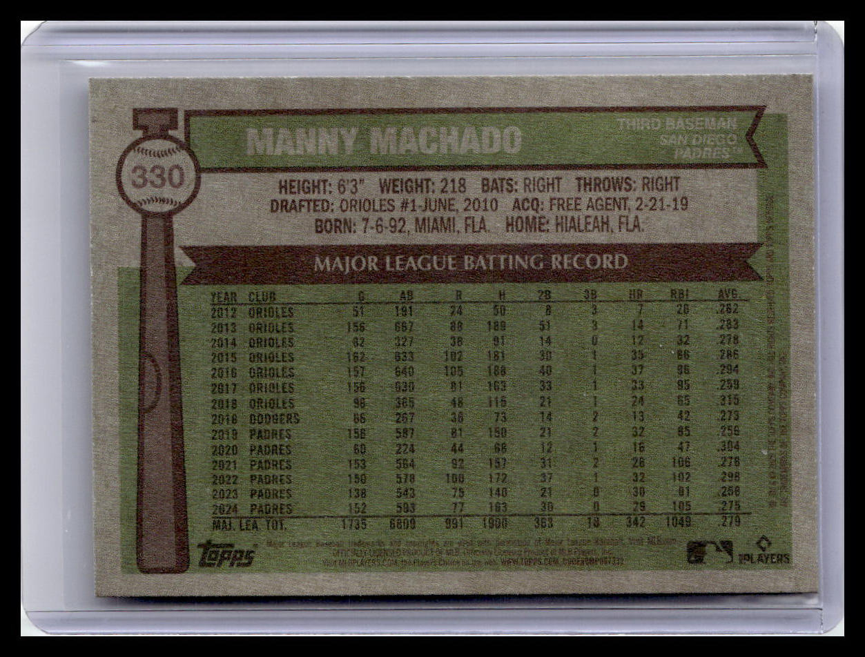 2025 Topps Heritage #330 Manny Machado