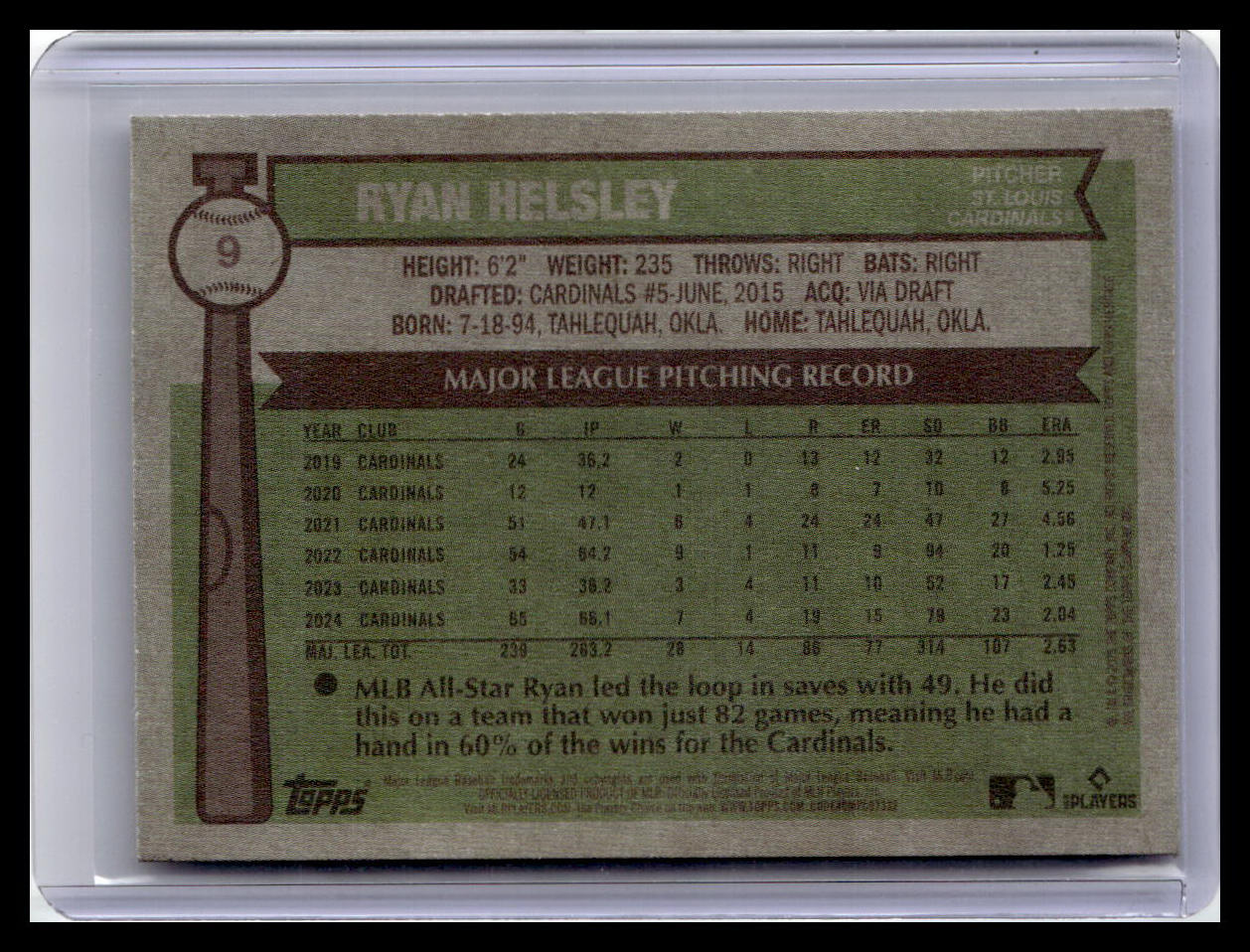 2025 Topps Heritage #9 Ryan Helsley