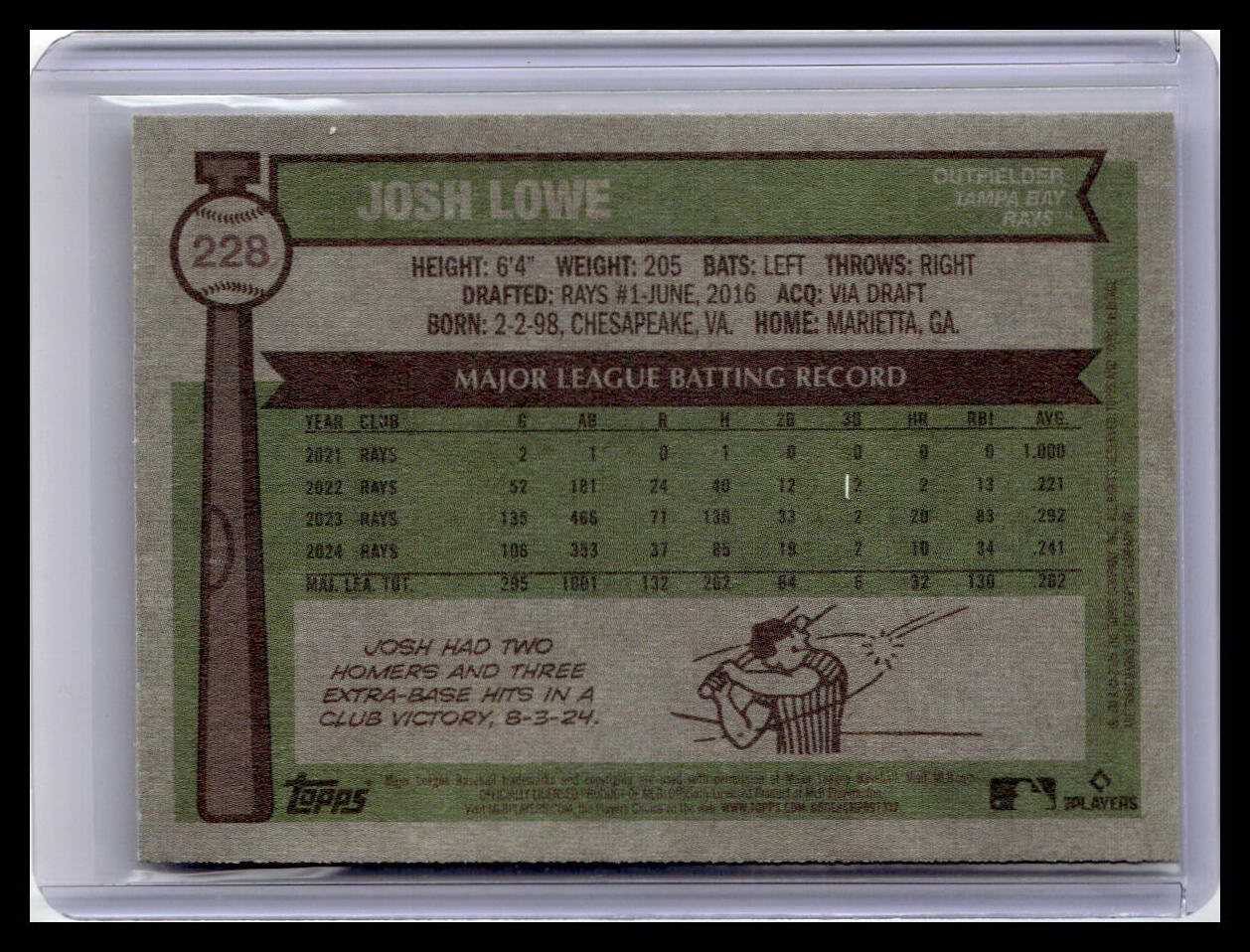 2025 Topps Heritage #228 Josh Lowe