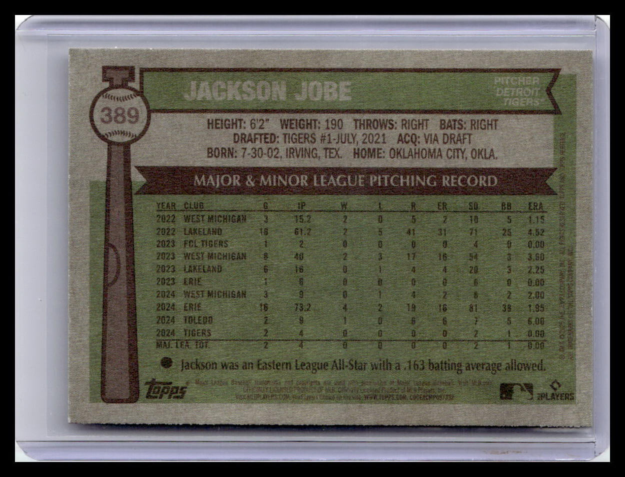 2025 Topps Heritage #389 Jackson Jobe