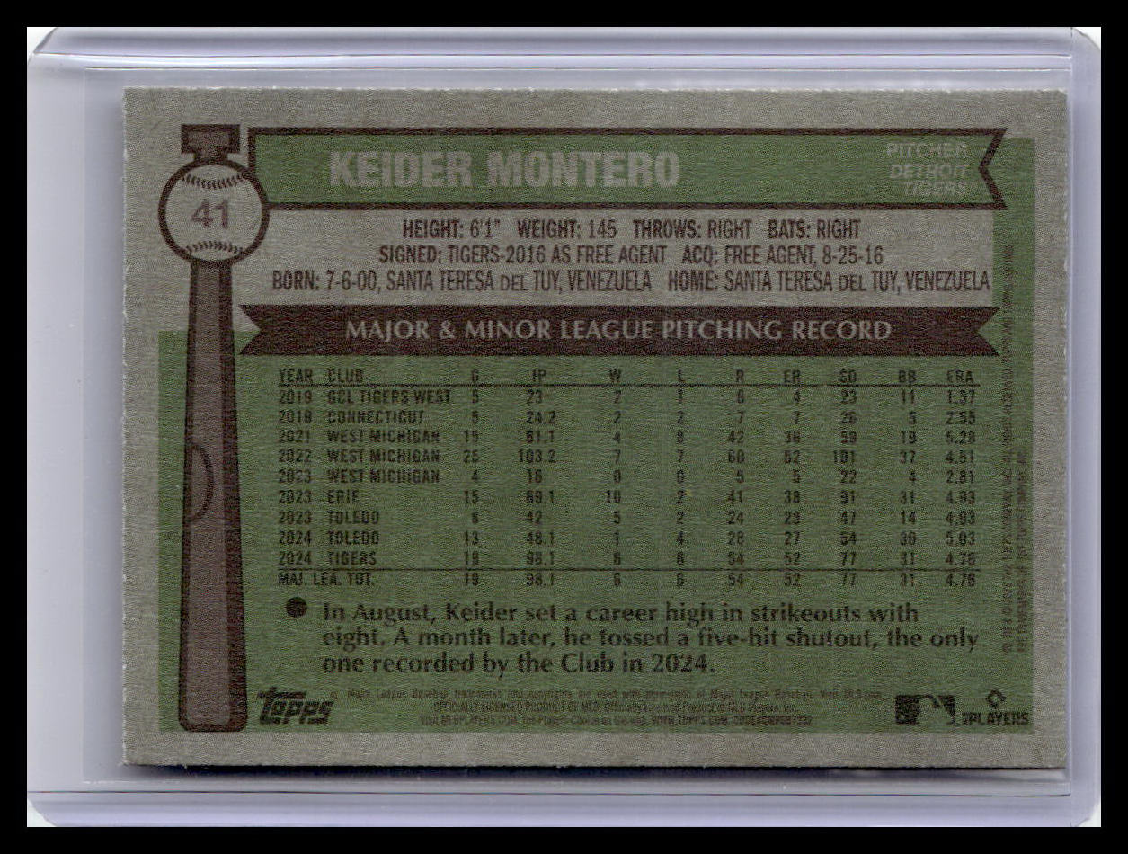 2025 Topps Heritage #41 Keider Montero