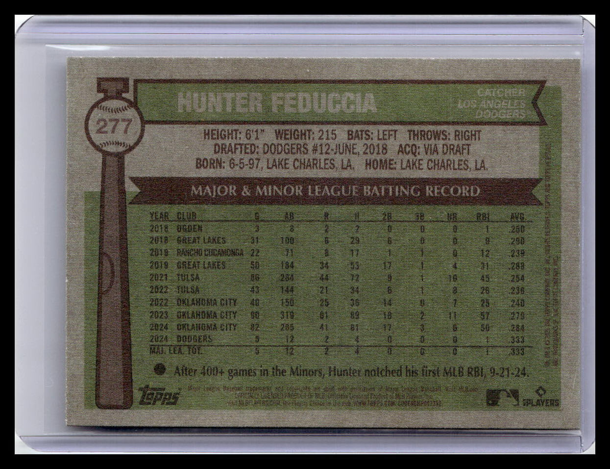 2025 Topps Heritage #277 Hunter Feduccia
