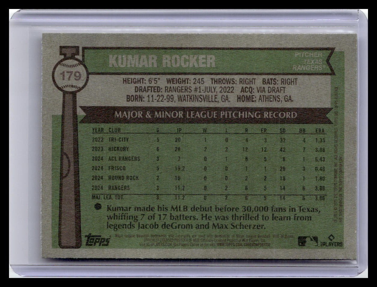2025 Topps Heritage #179 Kumar Rocker