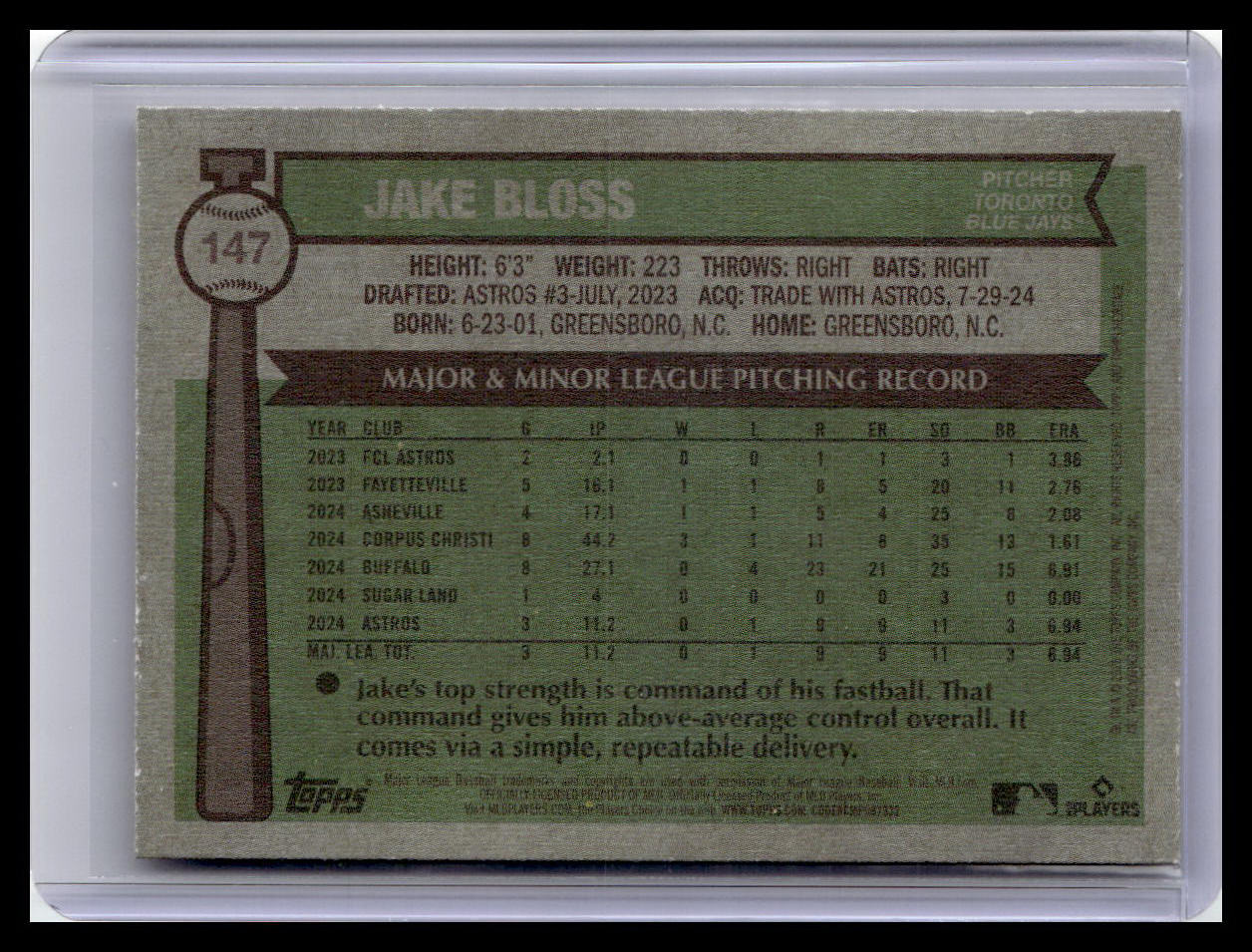 2025 Topps Heritage #147 Jake Bloss