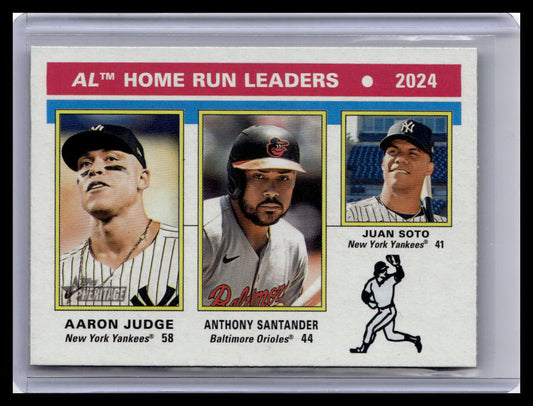 2025 Topps Heritage #194 AL Home Run Leaders Soto / Santander / Judge