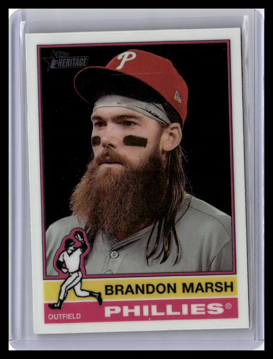 2025 Topps Heritage #248 Brandon Marsh SP Variation
