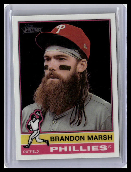 2025 Topps Heritage #248 Brandon Marsh SP Variation