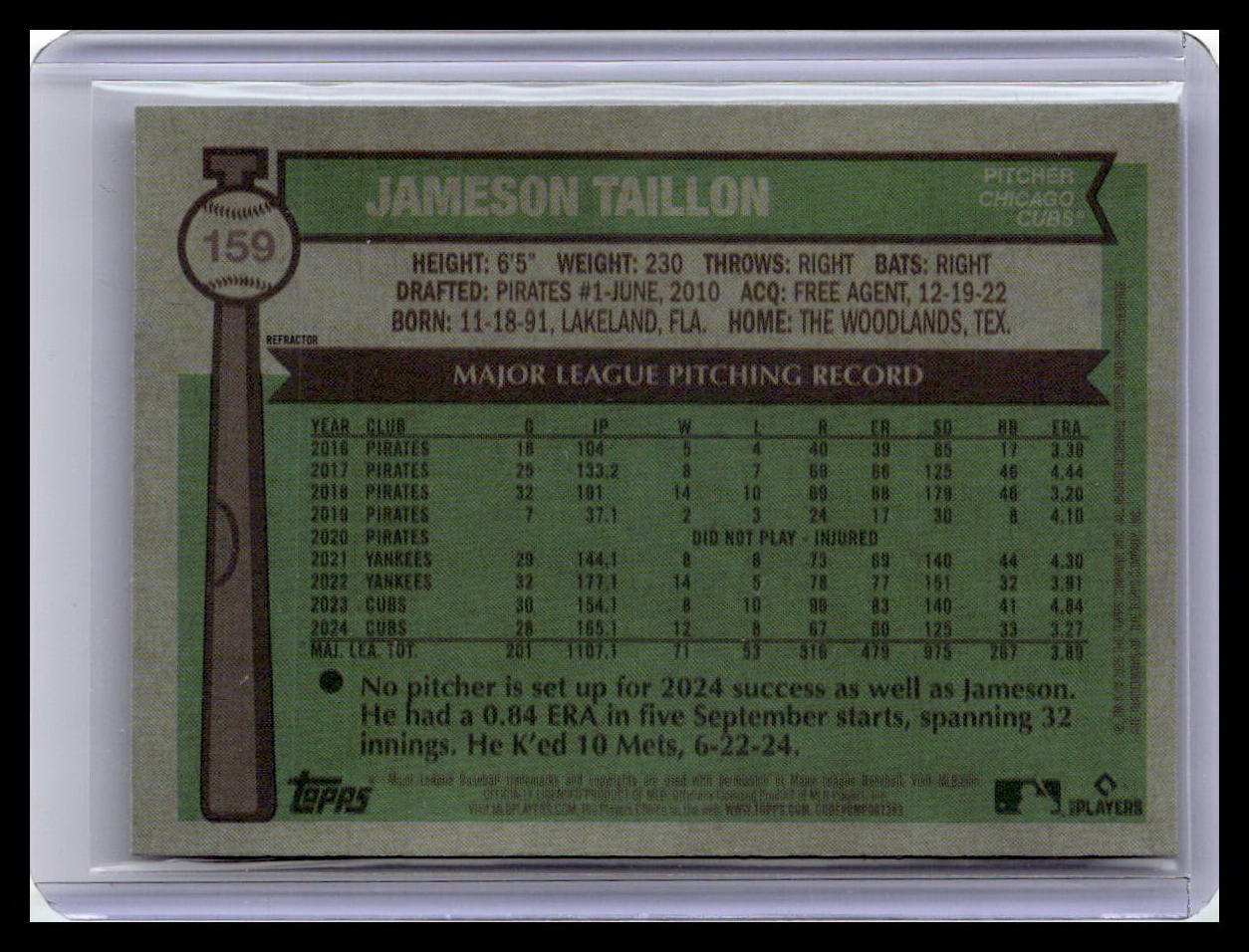 2025 Topps Heritage #159 Jameson Taillon Chrome