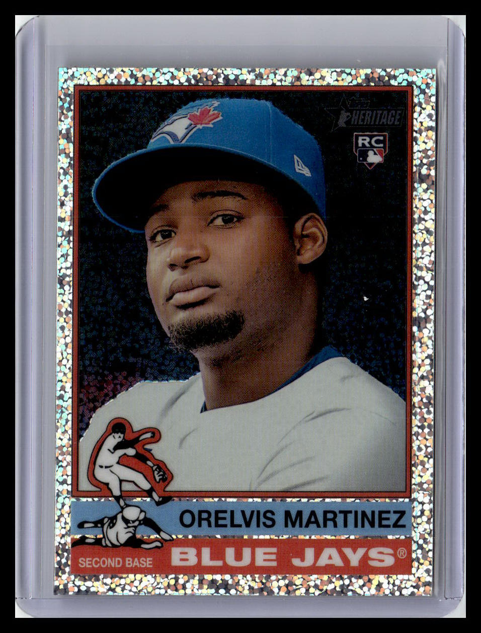 2025 Topps Heritage #383 Orelvis Martinez Chrome Silver Sparkle Refractor