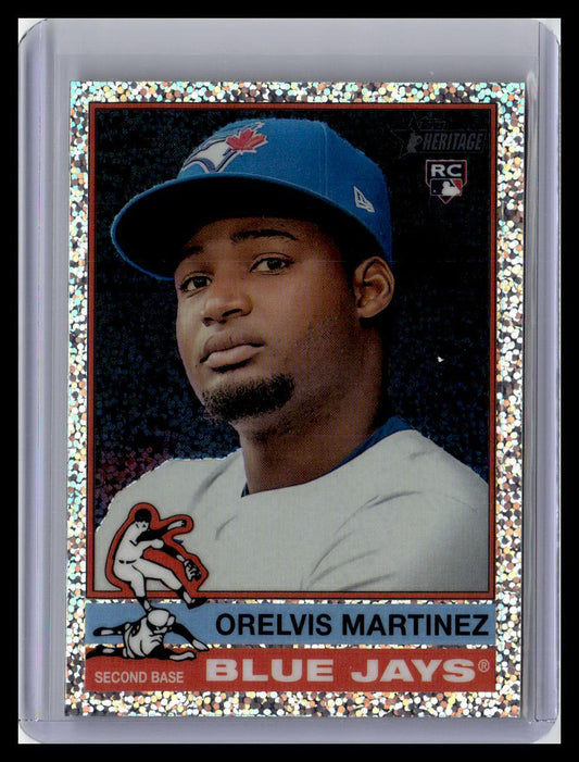 2025 Topps Heritage #383 Orelvis Martinez Chrome Silver Sparkle Refractor