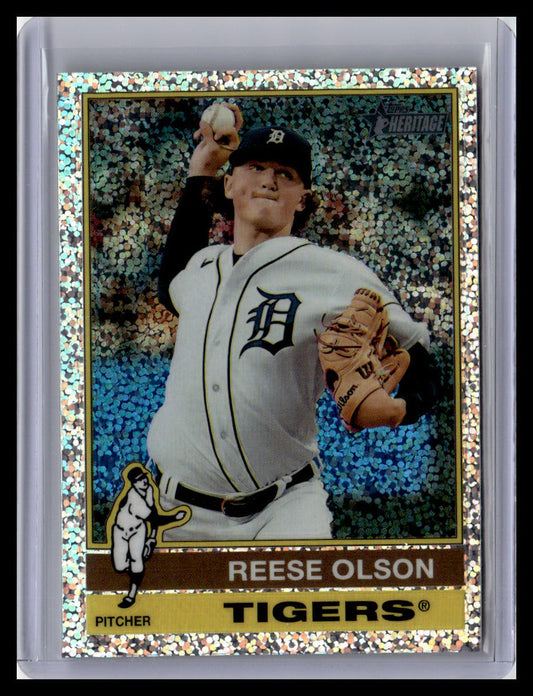2025 Topps Heritage #409 Reese Olson Chrome Silver Sparkle Refractor