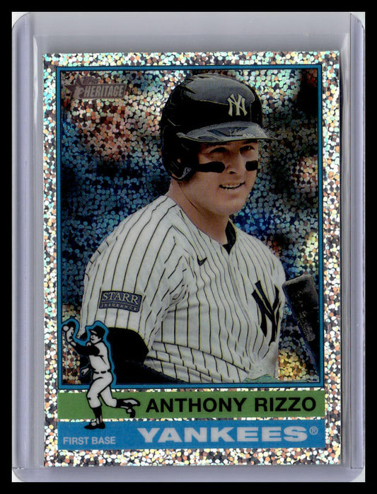 2025 Topps Heritage #302 Anthony Rizzo Chrome Silver Sparkle Refractor