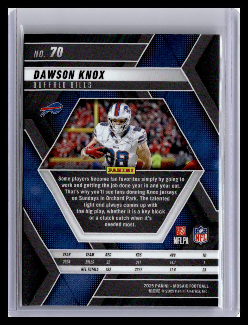 2025 Panini Mosaic #70 Dawson Knox