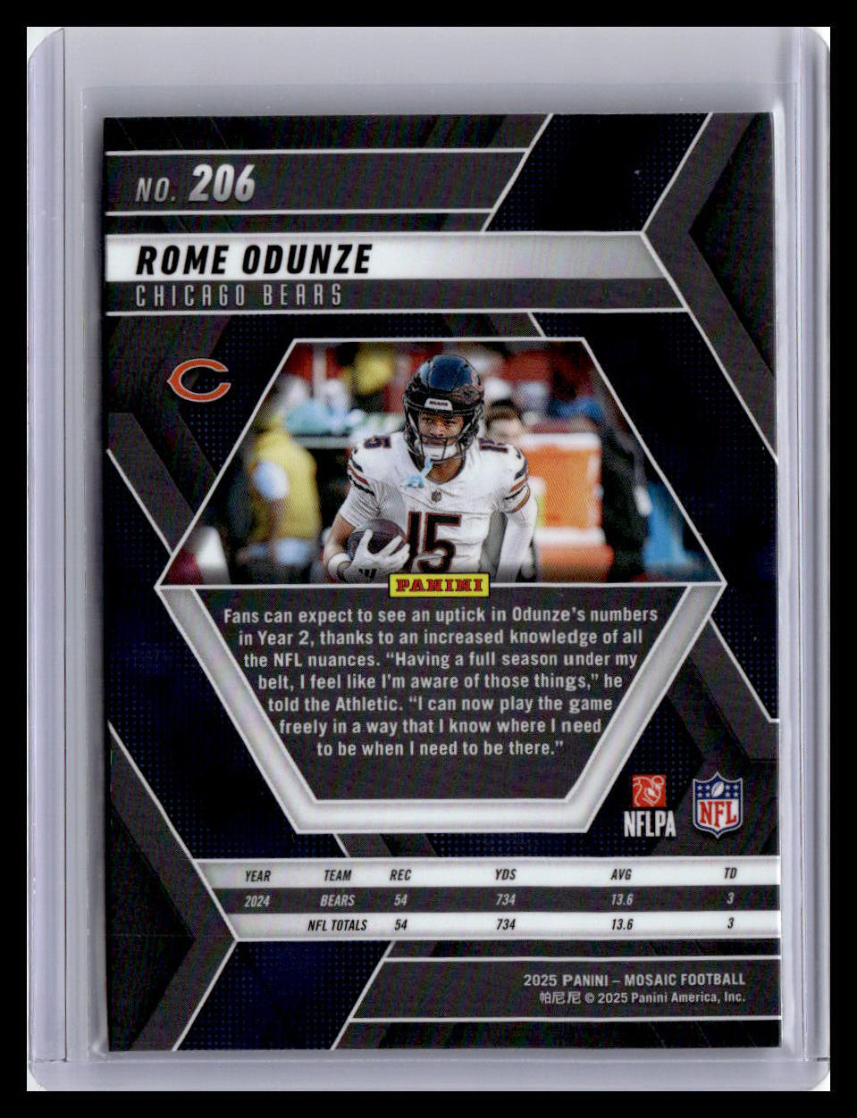 2025 Panini Mosaic #206 Rome Odunze