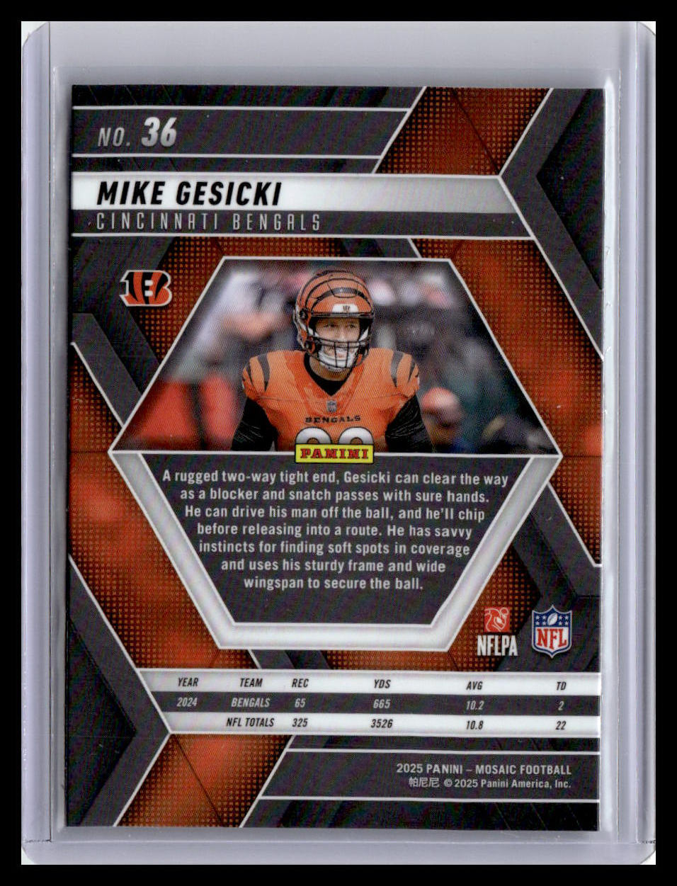 2025 Panini Mosaic #36 Mike Gesicki