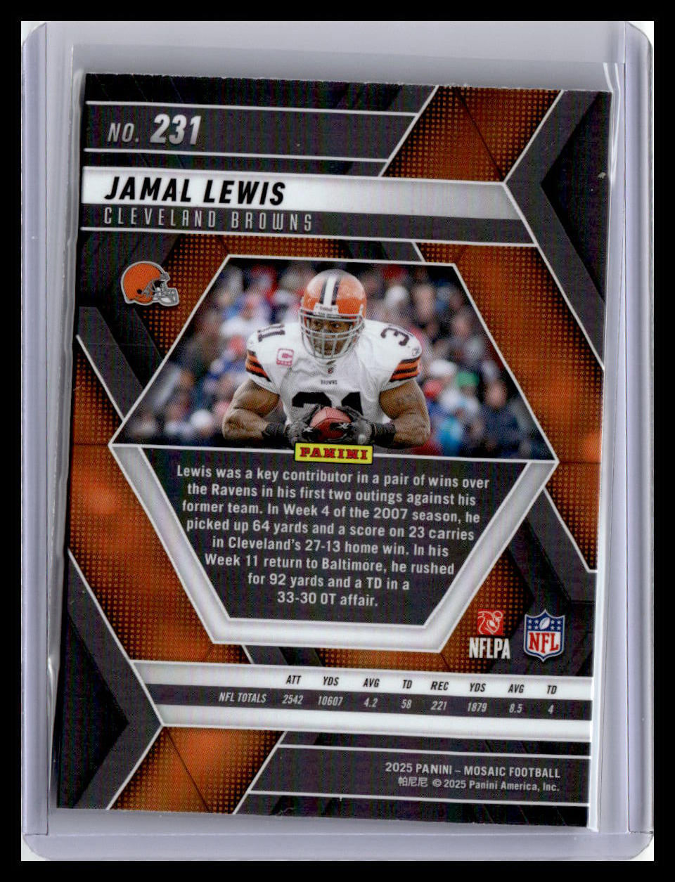 2025 Panini Mosaic #231 Jamal Lewis