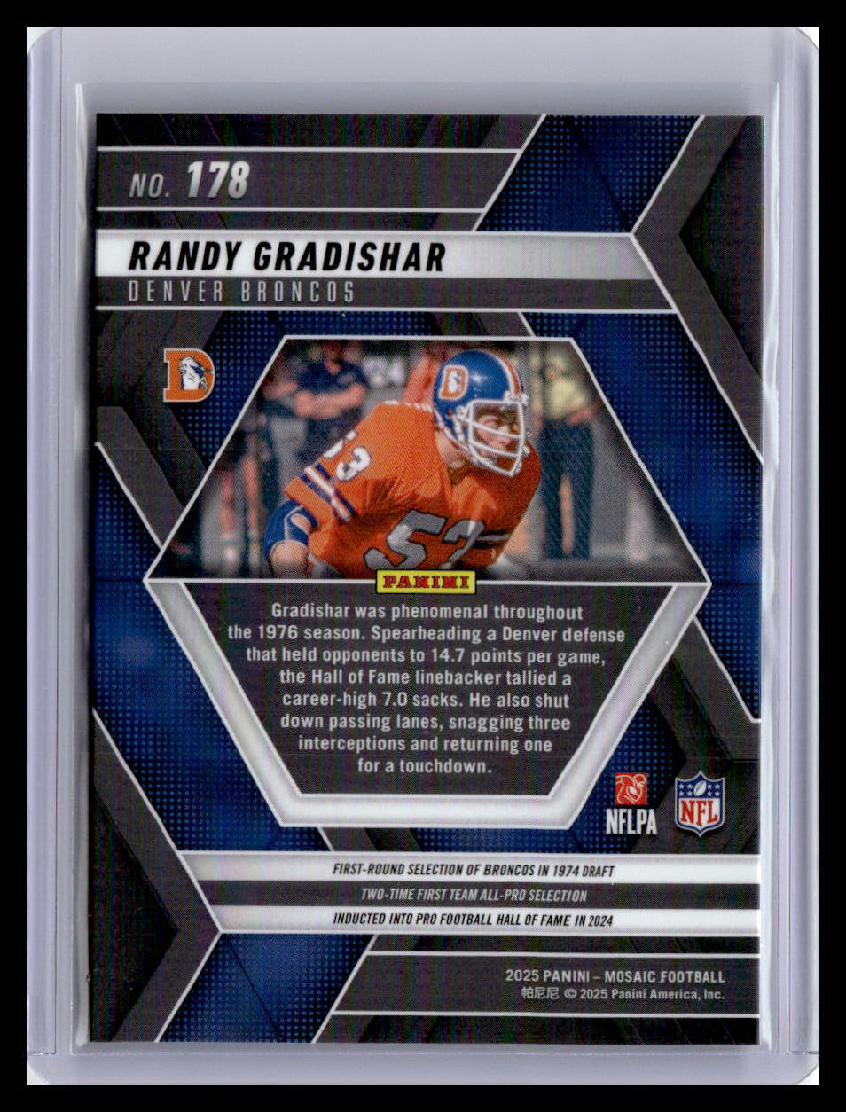 2025 Panini Mosaic #178 Randy Gradishar