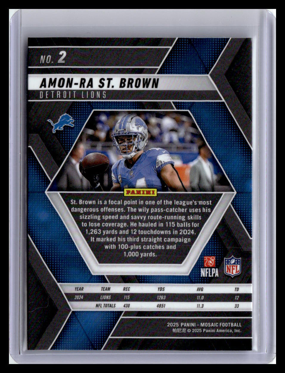 2025 Panini Mosaic #2 Amon-Ra St. Brown