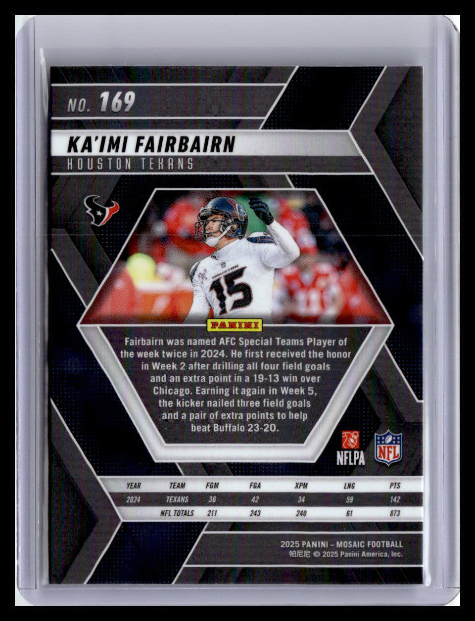 2025 Panini Mosaic #169 Ka'imi Fairbairn