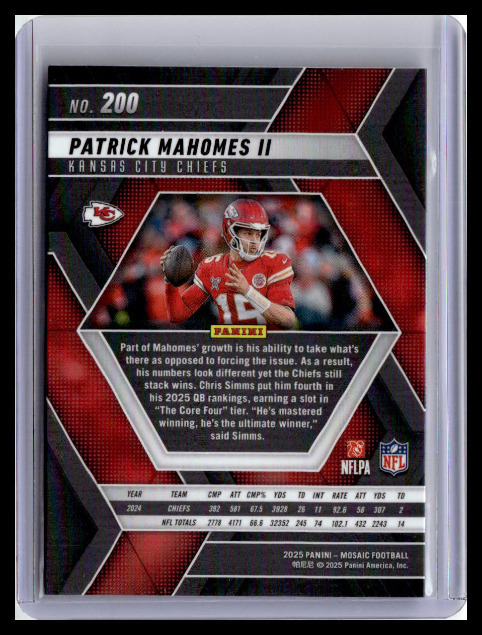 2025 Panini Mosaic #200 Patrick Mahomes II